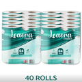 40 Rolls Premium Toilet Tissue | Leaora Essence 3-Ply Quilted