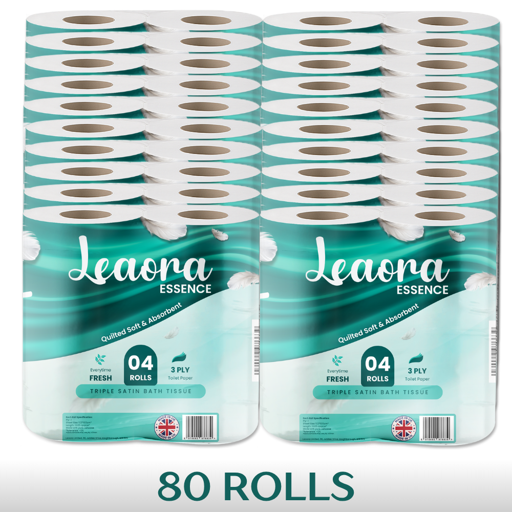 Bulk Buy 80 Pack Quilted Loo Rolls | Leaora Essence Toilet Paper