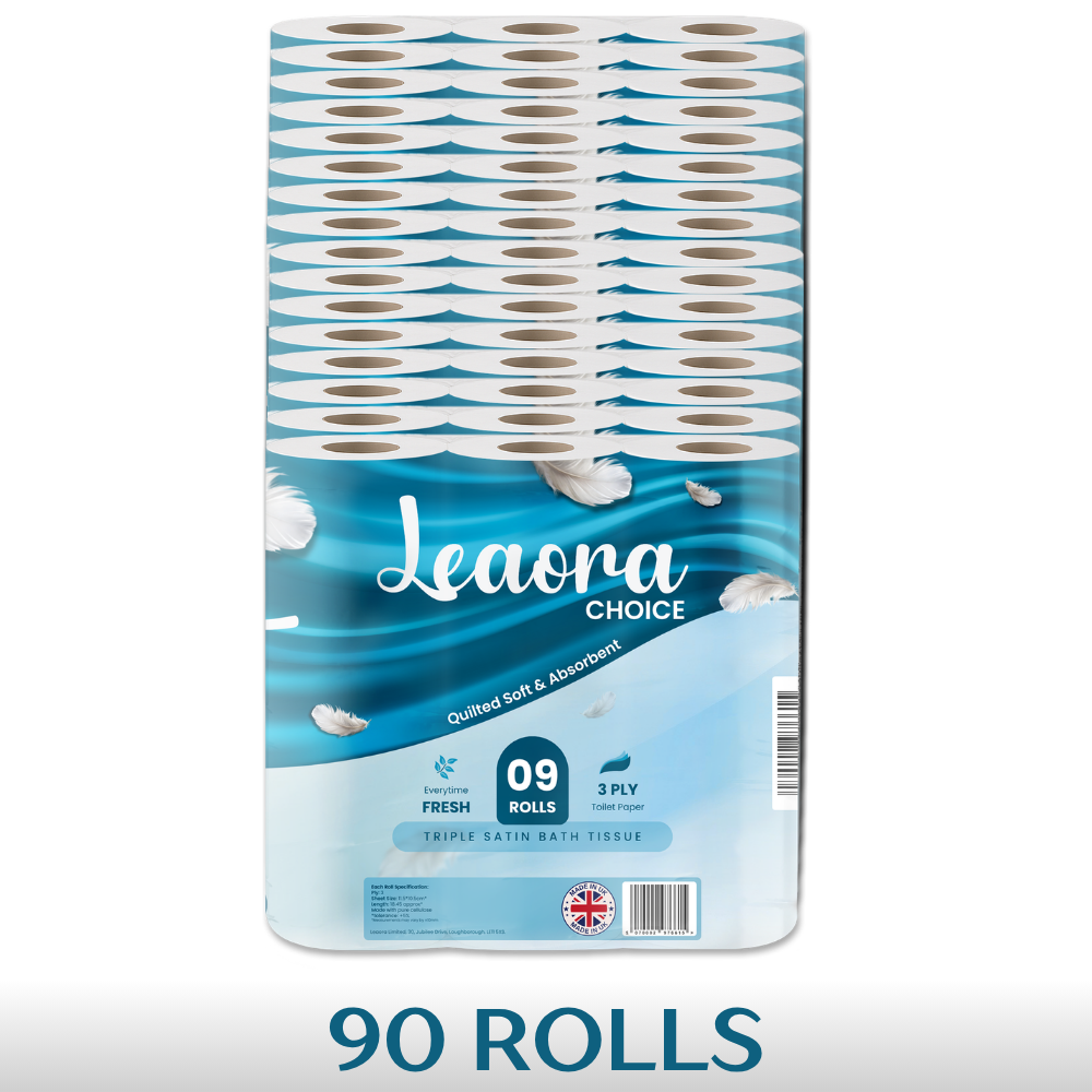 Ultimate Bulk Toilet Paper: Leaora Choice 90 Rolls | Premium 3-Ply