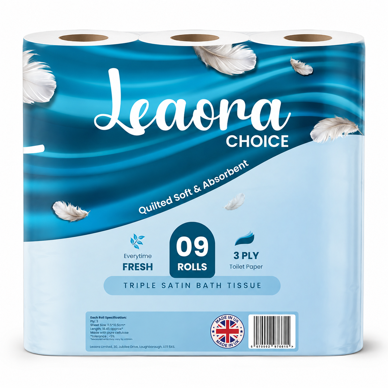Leaora Choice Ultra-Soft Toilet Rolls – 45 Bulk Pack (9x5)