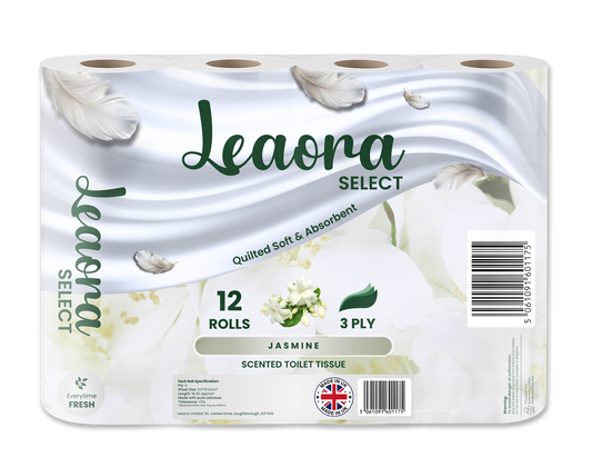 Leaora Select Jasmine 3 Ply Toilet Rolls – 48 Rolls (Pack of 12 x 4)