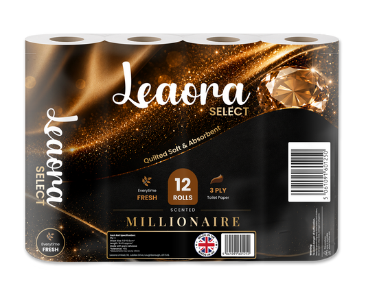Leaora Select Lady Million 3 Ply Toilet Rolls – 72 Rolls (Pack of 12 x 6)