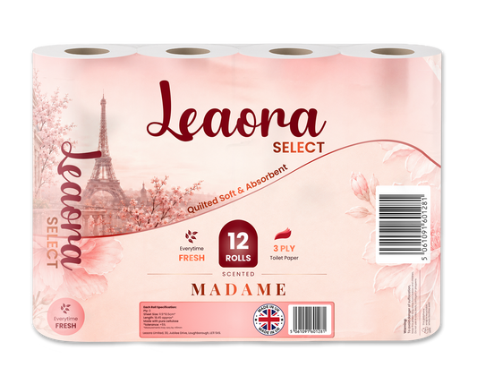 Leaora Select Coco Mademoiselle 3 Ply Toilet Rolls – 72 Rolls (Pack of 12 x 6)