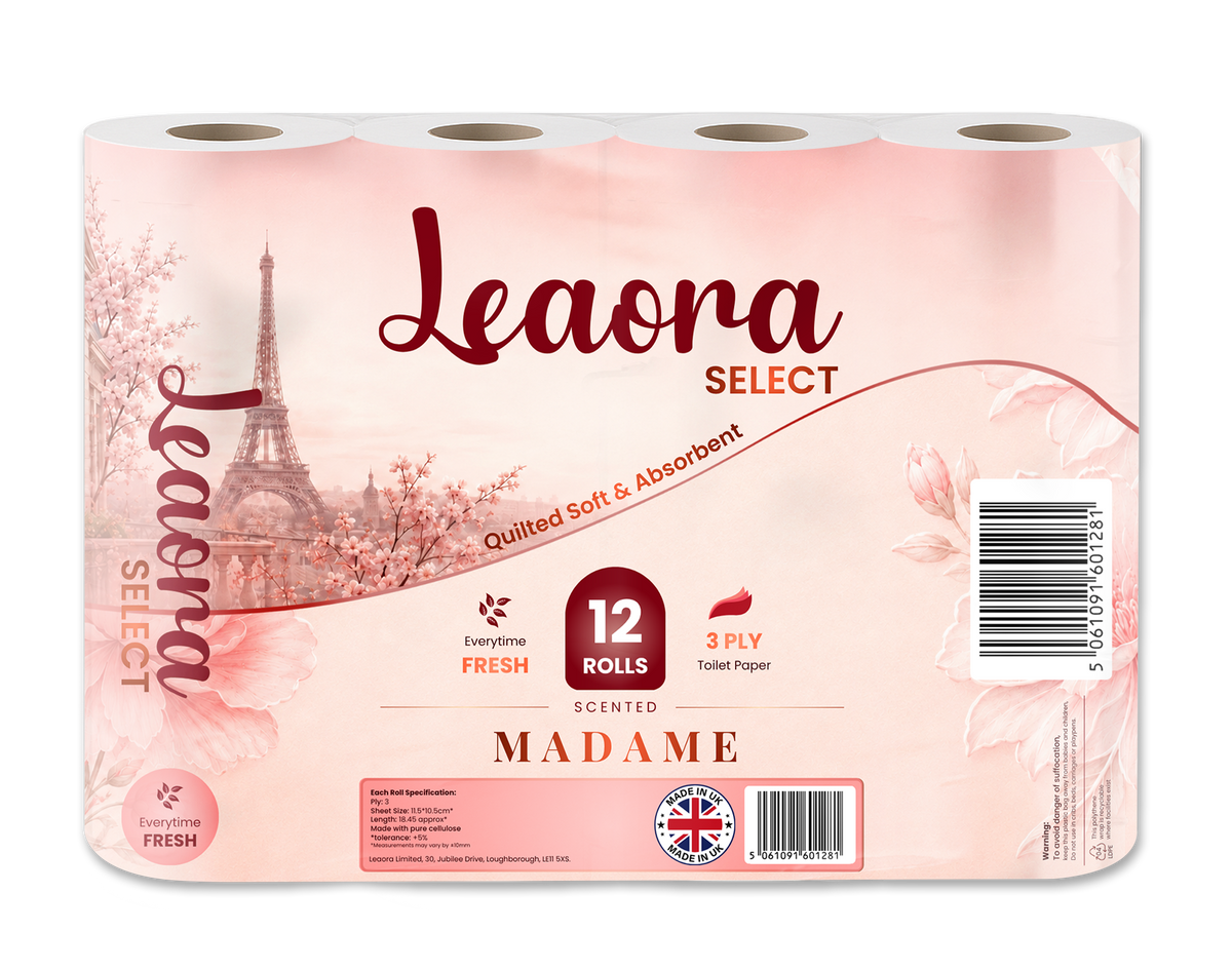 Leaora Select Coco Mademoiselle 3 Ply Toilet Rolls – 12 Rolls (Pack of 12 x 1)