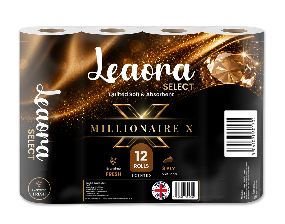 Leaora Select One Million 3 Ply Toilet Rolls – 12 Rolls (Pack of 12 x 1)