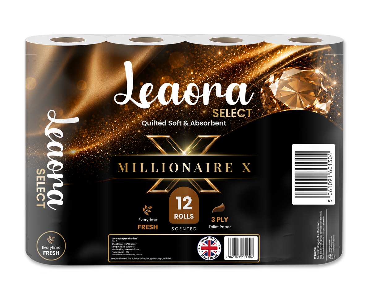 Leaora Select One Million 3 Ply Toilet Rolls – 120 Rolls (Pack of 12 x 10)