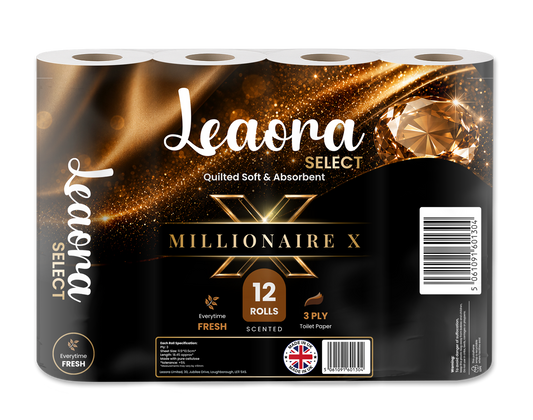 Leaora Select One Million 3 Ply Toilet Rolls – 48 Rolls (Pack of 12 x 4)