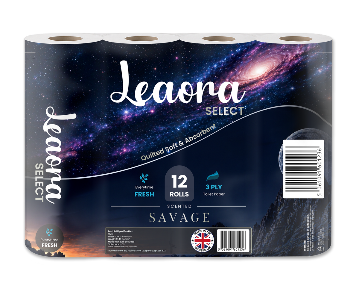 Leaora Select Savage 3 Ply Toilet Rolls – 120 Rolls (Pack of 12 x 10)