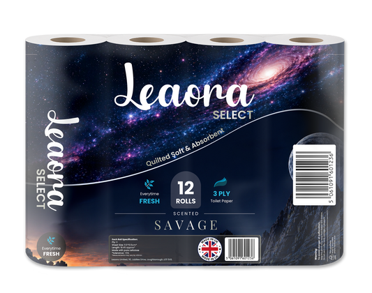 Leaora Select Savage 3 Ply Toilet Rolls – 72 Rolls (Pack of 12 x 6)