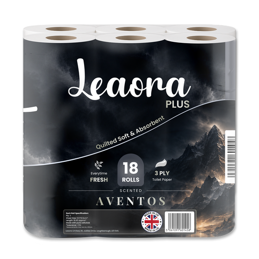 Leaora Plus Creed Aventus 3 Ply Toilet Rolls – 144 Rolls (Pack of 18 x 8)