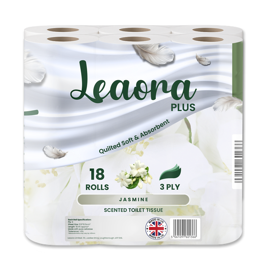 Leaora Plus Jasmine 3 Ply Toilet Rolls – 72 Rolls (Pack of 18 x 4)