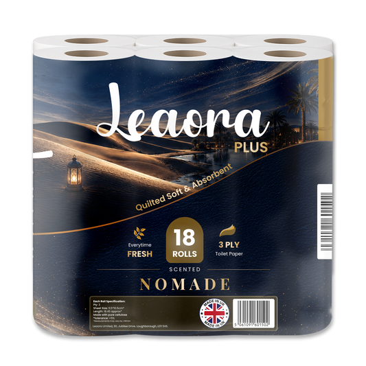 Leaora Plus Ombre Nomade 3 Ply Toilet Rolls – 18 Rolls (Pack of 18 x 1)