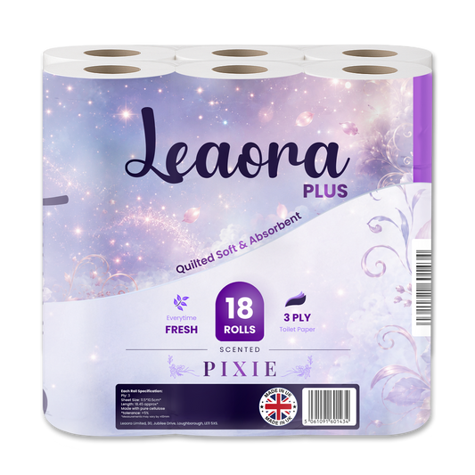 Leaora Plus Snow Angel 3 Ply Toilet Rolls – 90 Rolls (Pack of 18 x 5)