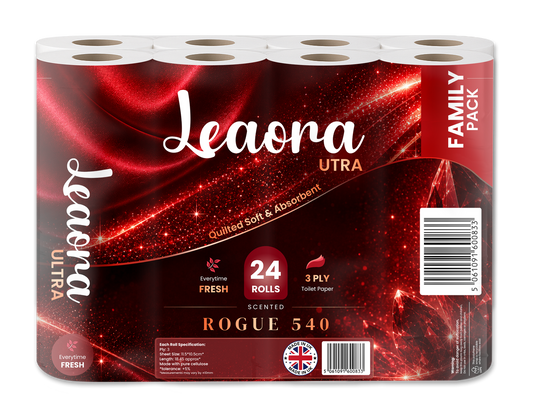 Leaora Ultra Baccarat Rouge 540 3 Ply Toilet Rolls – 48 Rolls (Pack of 24 x 2)