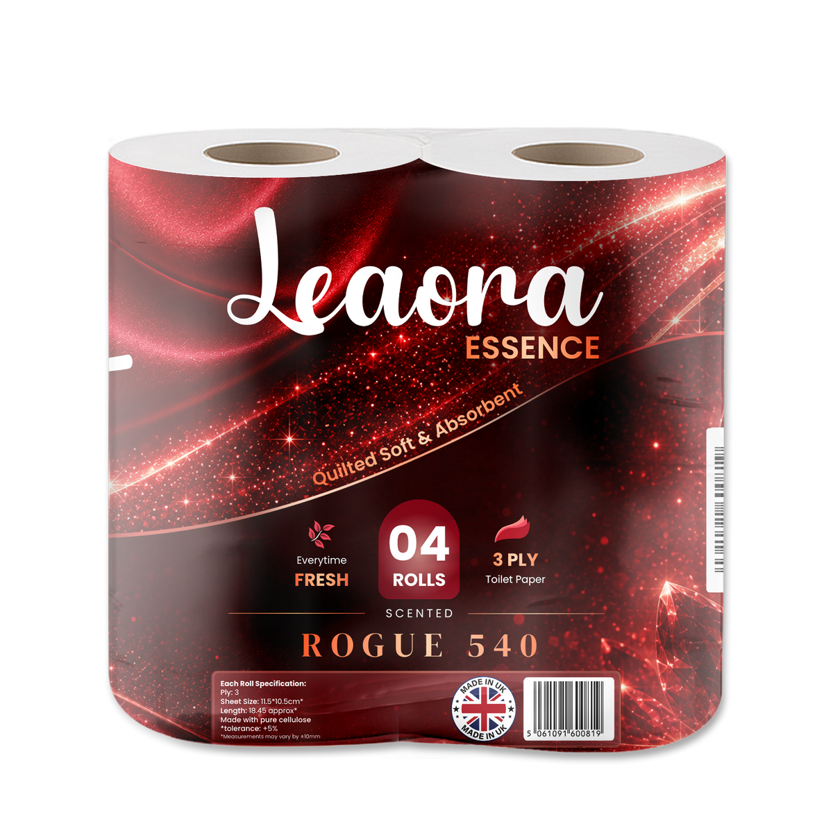 Leaora Essence Baccarat Rouge 540 3 Ply Toilet Rolls – 80 Rolls (Pack of 4 x 20)