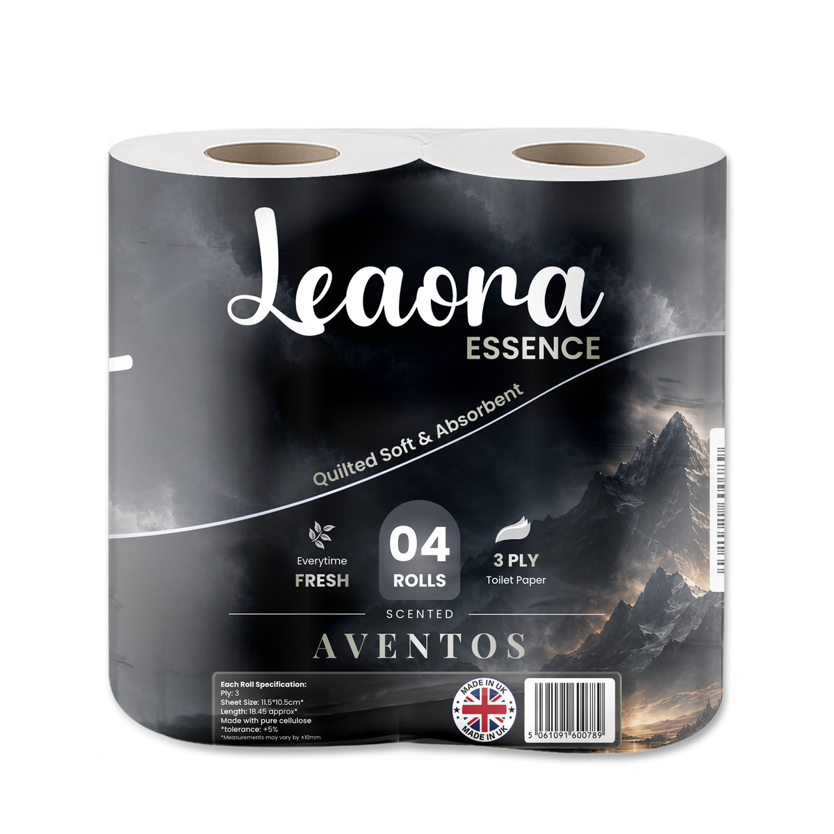 Leaora Essence Creed Aventus 3 Ply Toilet Rolls – 120 Rolls (Pack of 4 x 30)
