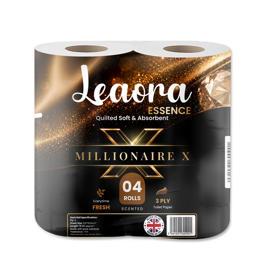 Leaora Essence Lady Million 3 Ply Toilet Rolls – 80 Rolls (Pack of 4 x 20)