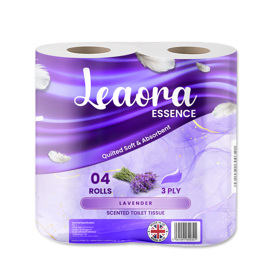Leaora Essence Lavender 3 Ply Toilet Rolls – 80 Rolls (Pack of 4 x 20)
