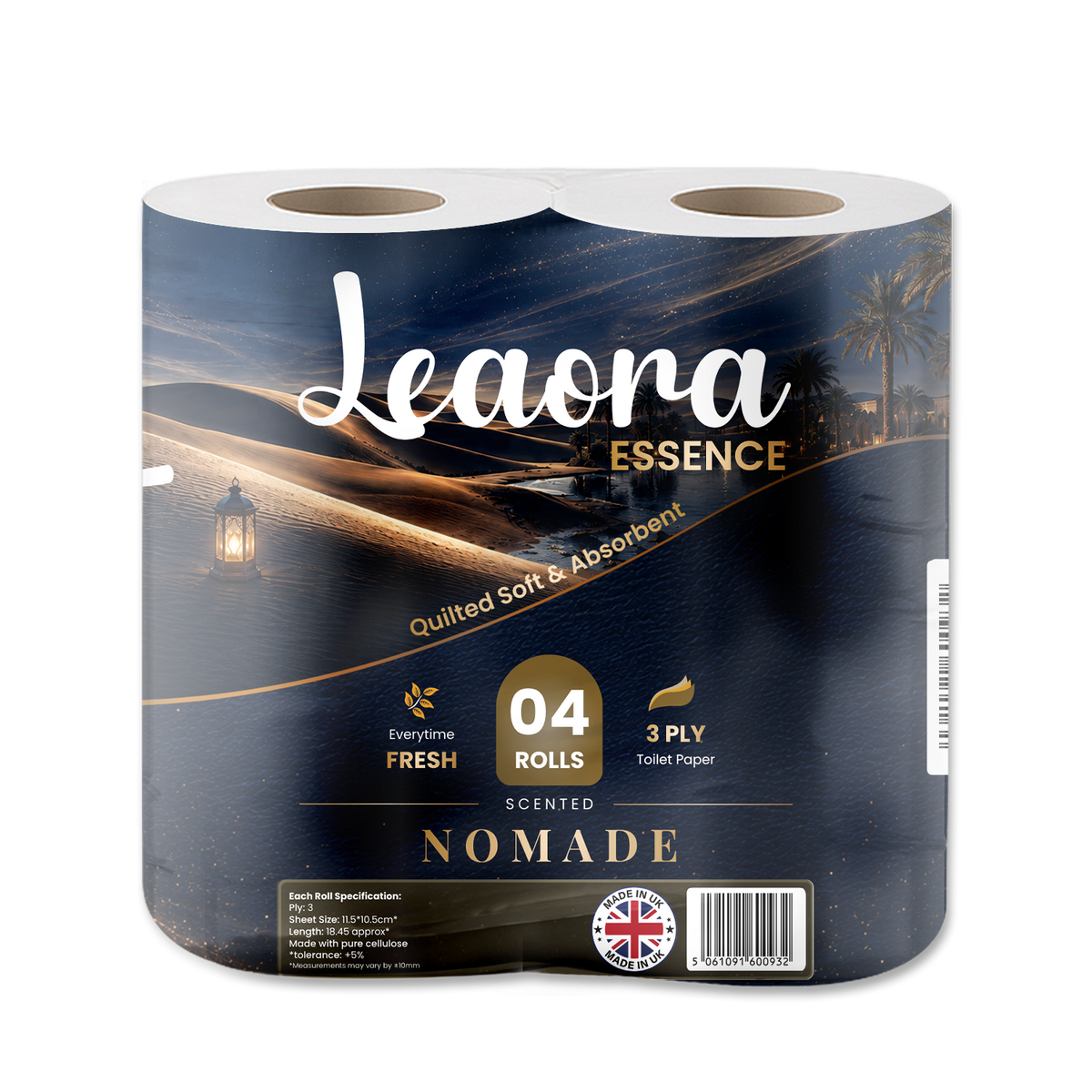 Leaora Essence Ombre Nomade 3 Ply Toilet Rolls – 4 Rolls (Pack of 4 x 1)