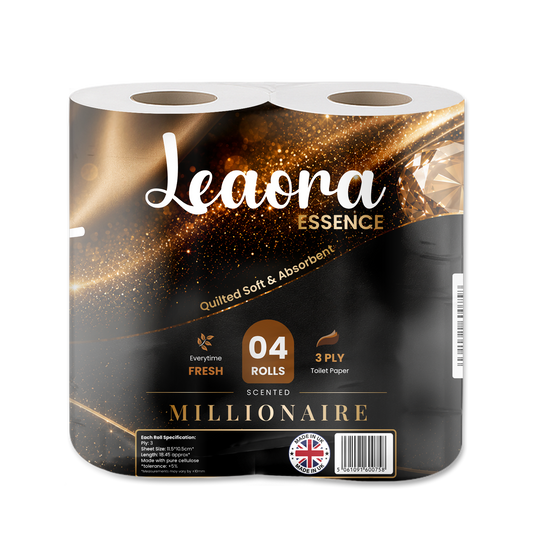 Leaora Essence One Million 3 Ply Toilet Rolls – 120 Rolls (Pack of 4 x 30)