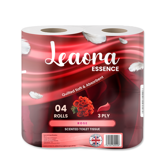 Leaora Essence Rose 3 Ply Toilet Rolls – 120 Rolls (Pack of 4 x 30)