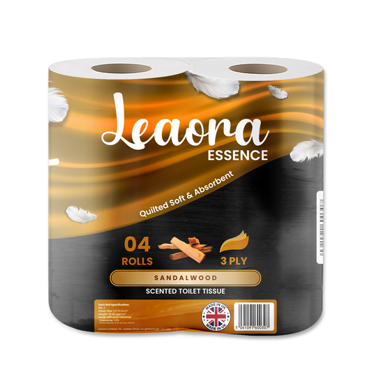 Leaora Essence Sandalwood 3 Ply Toilet Rolls – 80 Rolls (Pack of 4 x 20)