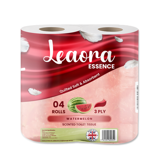 Leaora Essence Watermelon 3 Ply Toilet Rolls – 120 Rolls (Pack of 4 x 30)