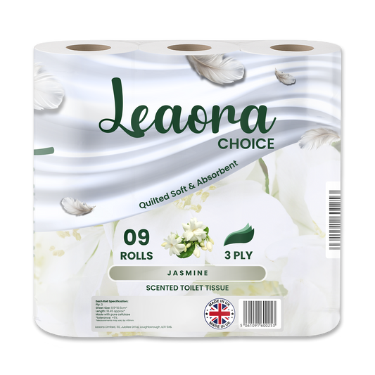 Leaora Choice Jasmine 3 Ply Toilet Rolls – 45 Rolls (Pack of 9 x 5)