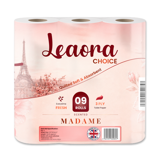 Leaora Choice Coco Mademoiselle 3 Ply Toilet Rolls – 9 Rolls (Pack of 9 x 1)