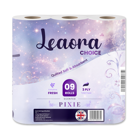 Leaora Choice Snow Angel 3 Ply Toilet Rolls – 90 Rolls (Pack of 9 x 10)