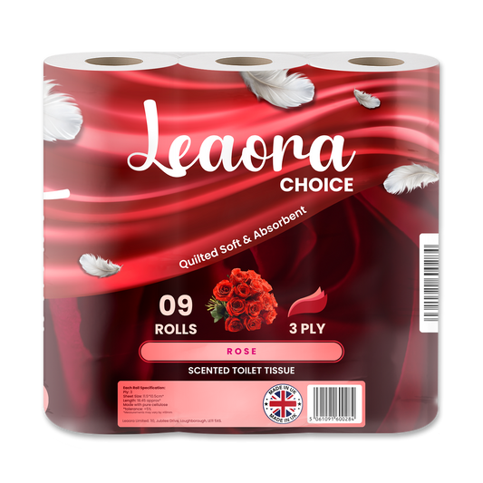 Leaora Choice Rose 3 Ply Toilet Rolls – 36 Rolls (Pack of 9 x 4)