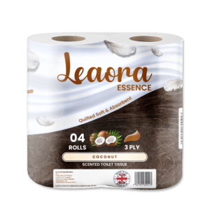 Leaora Essence Coconut 3 Ply Toilet Tissue Rolls Scented Quilted Luxury Tissue Rolls
