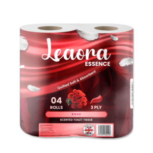 Leaora Essence Rose 3 Ply Toilet Tissue Rolls Scented Quilted Luxury Tissue Rolls