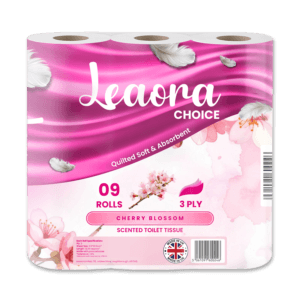 Leaora Choice Cherry Blossom 3 Ply Toilet Tissue Rolls Scented Quilted Luxury Tissue Rolls