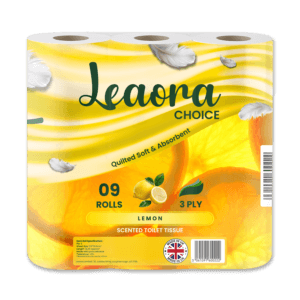 Leaora Choice Lemon 3 Ply Toilet Tissue Rolls Scented Quilted Luxury Tissue Rolls