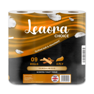 Leaora Choice Sandalwood 3 Ply Toilet Tissue Rolls Scented Quilted Luxury Tissue Rolls