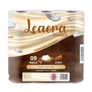 Leaora Choice Shea Butter 3 Ply Toilet Tissue Rolls Scented Quilted Luxury